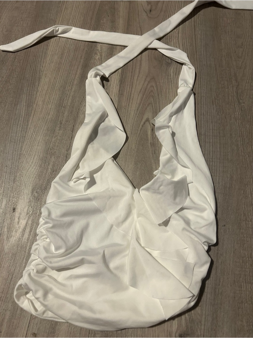 White Ruffled Halter Top - Picture 2 of 2